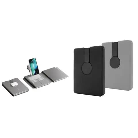 Promosyon 5000 mAh kapasiteli kablosuz şarj özelliğine sahip masaüstü organizer powerbank