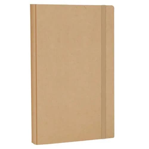 Promosyon geri dönüşümlü kahverengi defter, doğal doku ve esnek kapak