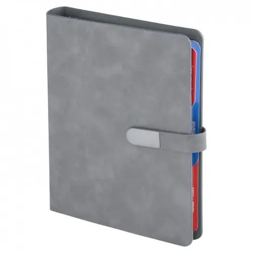 Hesap makineli metal kilitli termo deri organizer, 15x21 cm boyutunda kurumsal kullanım için ideal